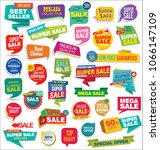 modern sale stickers and tags... | Shutterstock .eps vector #1066147109