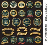 golden sale badges and labels... | Shutterstock .eps vector #1067933630