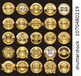 golden retro sale badges and... | Shutterstock .eps vector #1070480219