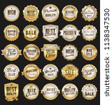 super sale retro golden badges... | Shutterstock .eps vector #1138347530