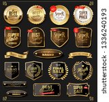 retro golden labels and badges... | Shutterstock .eps vector #1336240193