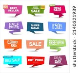  modern colorful sale stickers... | Shutterstock .eps vector #2140321939