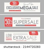 super sale gray and red modern... | Shutterstock .eps vector #2144720283