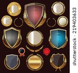 golden shields  labels and... | Shutterstock .eps vector #219403633