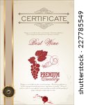 certificate   best wine | Shutterstock .eps vector #227785549