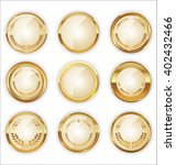 golden badges and labels with... | Shutterstock .eps vector #402432466