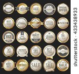 retro vintage golden badges and ... | Shutterstock .eps vector #433438933