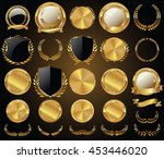 vector medieval golden shields... | Shutterstock .eps vector #453446020