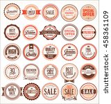 retro vintage badges and labels ... | Shutterstock .eps vector #458361109