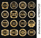 golden retro vintage labels... | Shutterstock .eps vector #479834710