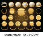 golden shields laurel wreaths... | Shutterstock .eps vector #550147999