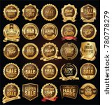 super sale golden retro badges... | Shutterstock .eps vector #780778279