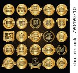 retro vintage golden badges... | Shutterstock .eps vector #790490710