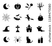 halloween symbols. vector icons ... | Shutterstock .eps vector #1189475080