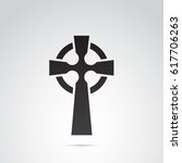 Celtic Cross Icon Isolated On...