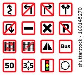 traffic sign icons in square... | Shutterstock .eps vector #160145270