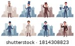 set of gentlemen cartoon... | Shutterstock .eps vector #1814308823