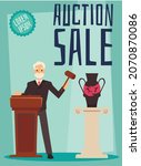 auction sale cartoon vector... | Shutterstock .eps vector #2070870086