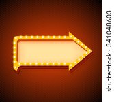 retro arrow with glowing lights.... | Shutterstock .eps vector #341048603
