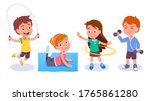 fit boys   girls kids training  ... | Shutterstock .eps vector #1765861280