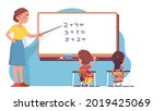 teacher woman person pointing... | Shutterstock .eps vector #2019425069