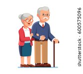 Old Senior Man And Woman In...
