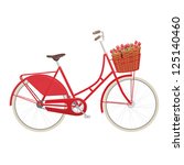 Red Vintage Ladies Bicycle With ...