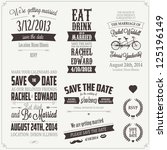 set of wedding invitation... | Shutterstock . vector #125196149