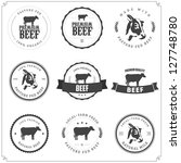 set of premium beef labels ... | Shutterstock .eps vector #127748780