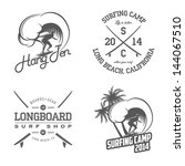 set of vintage surfing labels... | Shutterstock .eps vector #144067510