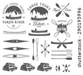 Set Of Kayak And Canoe Emblems  ...