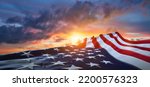 Small photo of US American flag. For USA Memorial day, Veteran's day, Labor day, or 4th of July celebration.