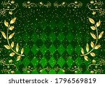golden crown frame and green... | Shutterstock .eps vector #1796569819