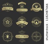 christmas labels and badges... | Shutterstock .eps vector #1182487666