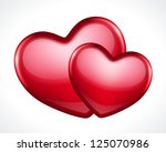 two shiny hearts shape vector... | Shutterstock .eps vector #125070986