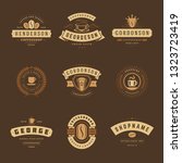 coffee shop logos design... | Shutterstock .eps vector #1323723419