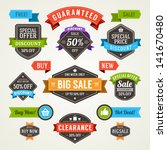 vector vintage sale labels and... | Shutterstock .eps vector #141670480