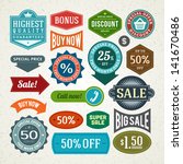 vector vintage sale label set... | Shutterstock .eps vector #141670486