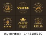 coffee quotes vintage... | Shutterstock .eps vector #1448105180