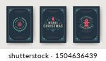 christmas greeting cards set... | Shutterstock .eps vector #1504636439