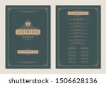 menu design template with cover ... | Shutterstock .eps vector #1506628136