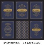 vintage ornament greeting cards ... | Shutterstock .eps vector #1512952103