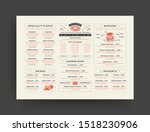 pizza restaurant menu layout... | Shutterstock .eps vector #1518230906