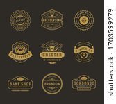 bakery logos and badges design... | Shutterstock .eps vector #1703599279