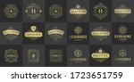 vintage logos and monograms set ... | Shutterstock .eps vector #1723651759