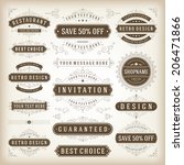 vintage vector design elements. ... | Shutterstock .eps vector #206471866