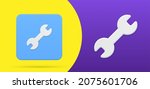simple wrench 3d icon squared... | Shutterstock .eps vector #2075601706