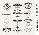 retro vintage insignias or... | Shutterstock .eps vector #221897383