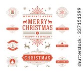 christmas labels and badges... | Shutterstock .eps vector #337151399