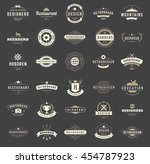 vintage logos design templates... | Shutterstock .eps vector #454787923